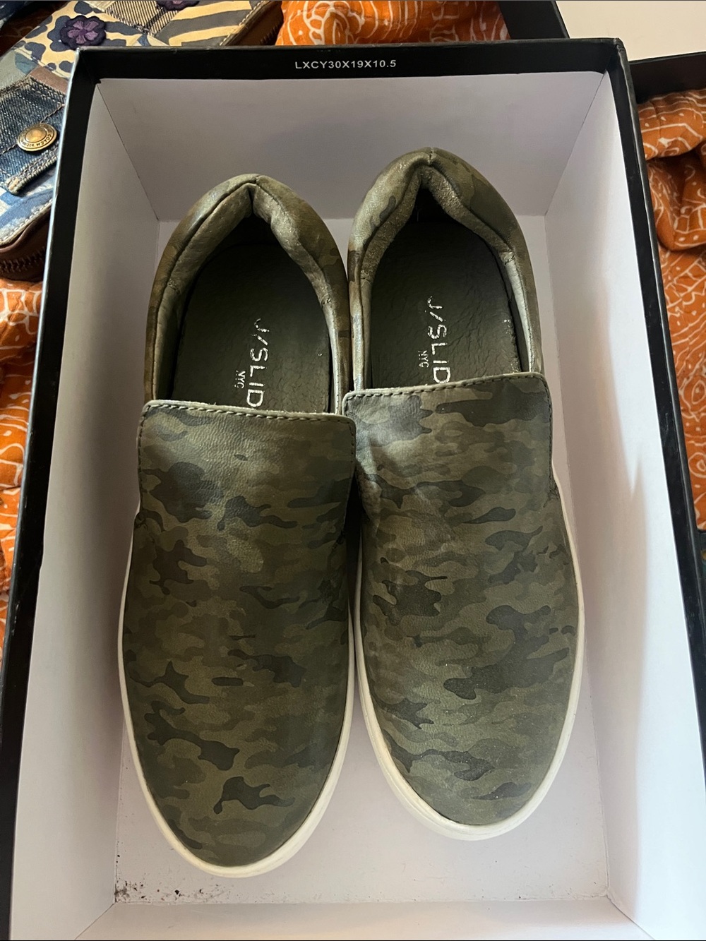 J/Slides for Anthropologie Harry Green Camo Leather Slip-On Sneakers NIB - Picture 2 of 8